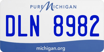 MI license plate DLN8982
