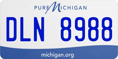 MI license plate DLN8988