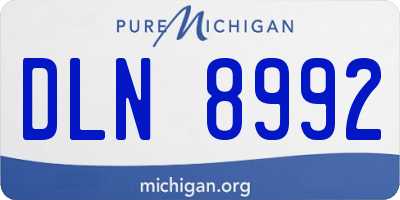 MI license plate DLN8992