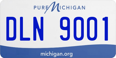 MI license plate DLN9001