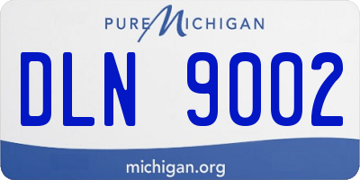MI license plate DLN9002