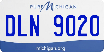 MI license plate DLN9020