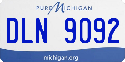 MI license plate DLN9092