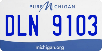 MI license plate DLN9103