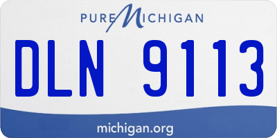 MI license plate DLN9113