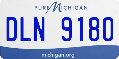 MI license plate DLN9180