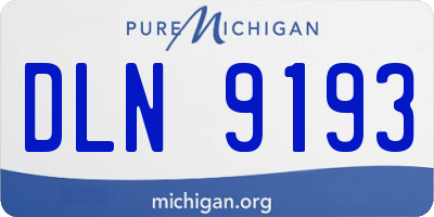 MI license plate DLN9193