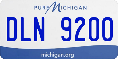 MI license plate DLN9200