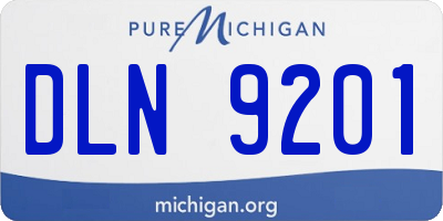 MI license plate DLN9201