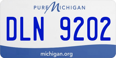 MI license plate DLN9202