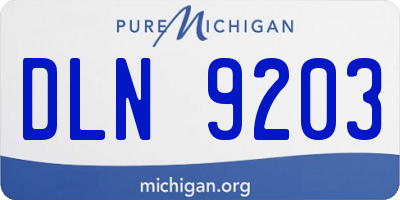 MI license plate DLN9203