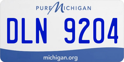 MI license plate DLN9204