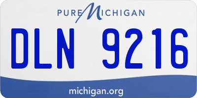 MI license plate DLN9216