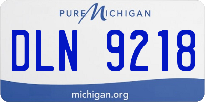 MI license plate DLN9218