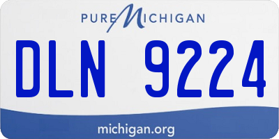 MI license plate DLN9224