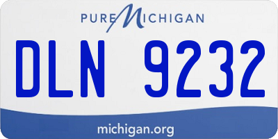 MI license plate DLN9232