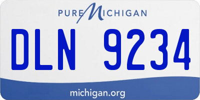 MI license plate DLN9234