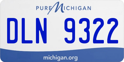 MI license plate DLN9322