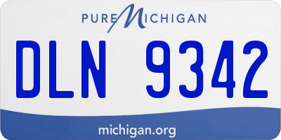 MI license plate DLN9342