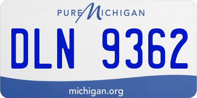 MI license plate DLN9362