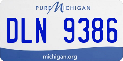 MI license plate DLN9386