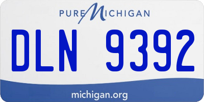 MI license plate DLN9392