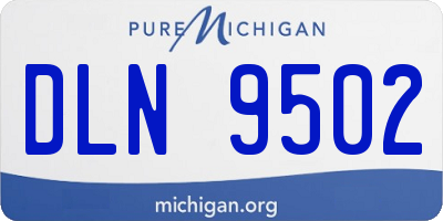 MI license plate DLN9502