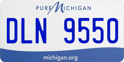 MI license plate DLN9550