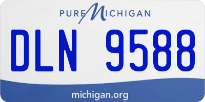 MI license plate DLN9588