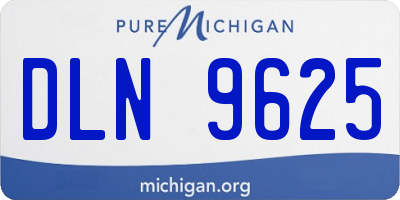 MI license plate DLN9625