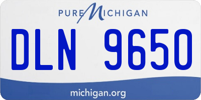 MI license plate DLN9650