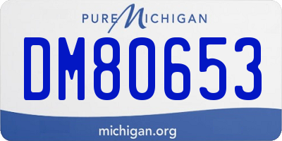 MI license plate DM80653