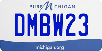 MI license plate DMBW23