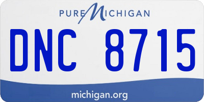 MI license plate DNC8715