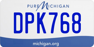 MI license plate DPK768