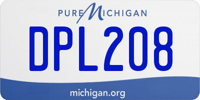 MI license plate DPL208