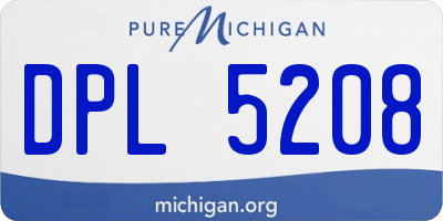 MI license plate DPL5208