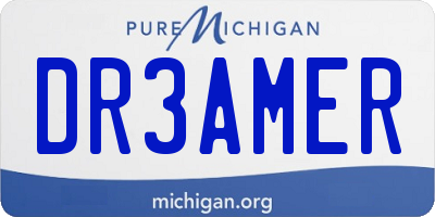 MI license plate DR3AMER