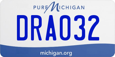 MI license plate DRA032