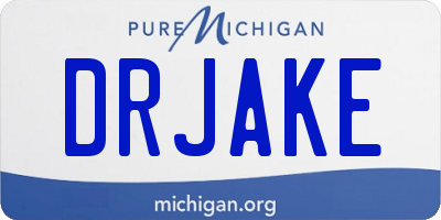 MI license plate DRJAKE