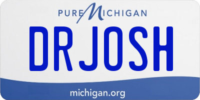 MI license plate DRJOSH