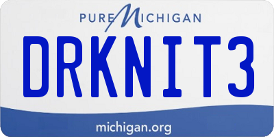 MI license plate DRKNIT3