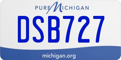 MI license plate DSB727