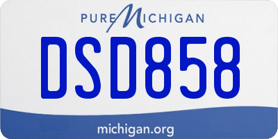 MI license plate DSD858