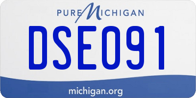 MI license plate DSE091