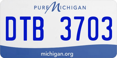 MI license plate DTB3703