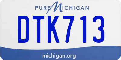 MI license plate DTK713