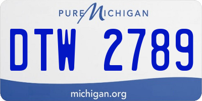 MI license plate DTW2789