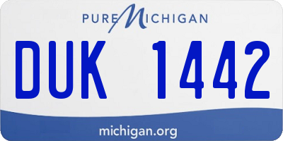 MI license plate DUK1442