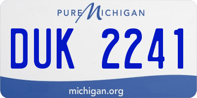 MI license plate DUK2241